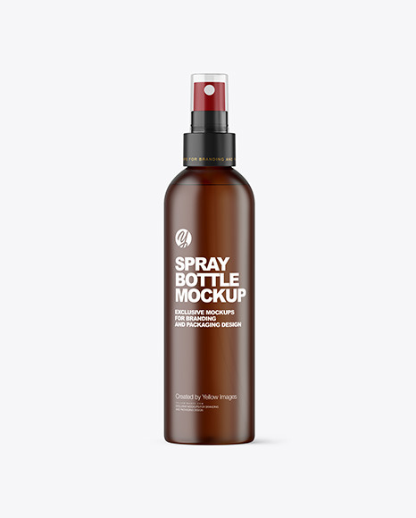 Frosted Amber Spray Bottle Mockup