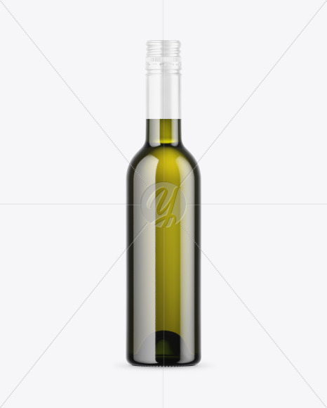 Green Glass Bottle Mockup