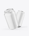 Two 330ml Glossy Cans Mockup