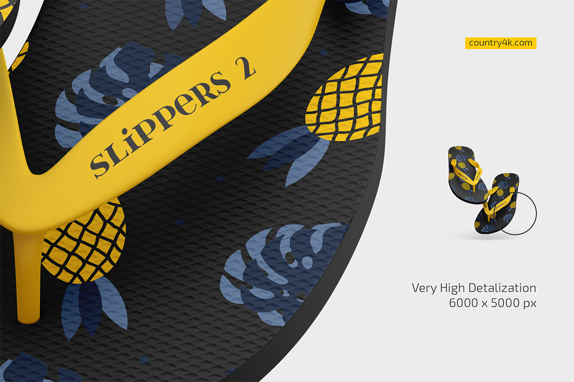 Summer Footwear Flip-Flop Slippers Mockup Set Summer Footwear Flip-Flop Slippers Mockup Set