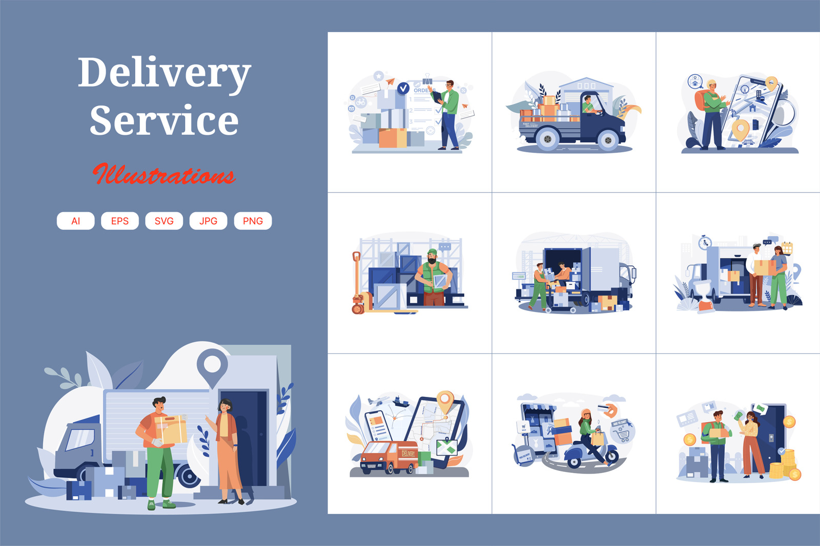 M582_Delivery Service Illustration Pack M582_Delivery Service Illustration Pack