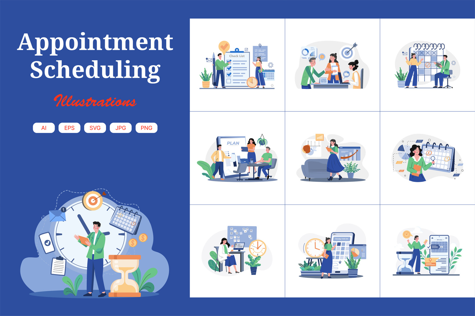M605_Appointment Scheduling Illustration Pack M605_Appointment Scheduling Illustration Pack