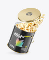 Glossy Popcorn Tin Bucket Mockup