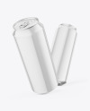 Two 500ml Glossy Cans Mockup