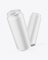 Two 500ml Matte Cans Mockup