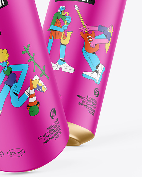 Two 500ml Matte Cans Mockup