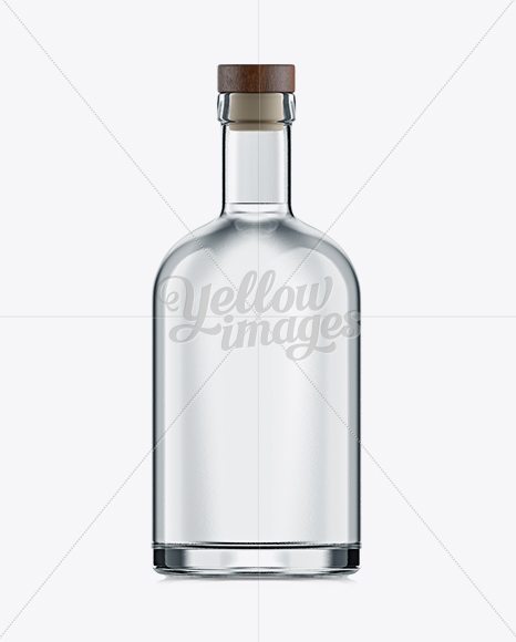 75cl Oslo Plate Vodka Bottle w/ Wooden Cap Mockup