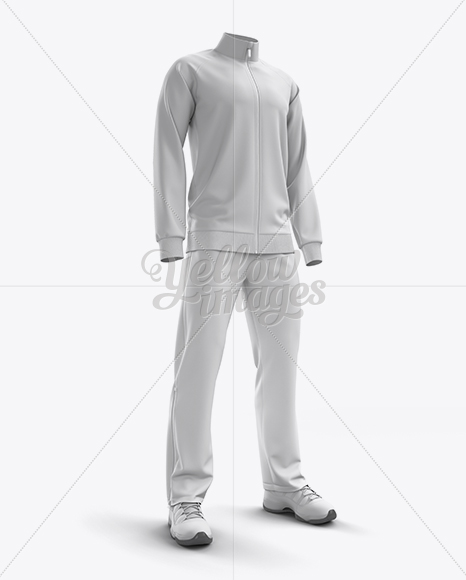 Men's Tracksuit Mock-up / Half Side View - Free Download Images High