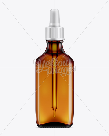 Treatment Amber Bottle w/ Dropper Mockup