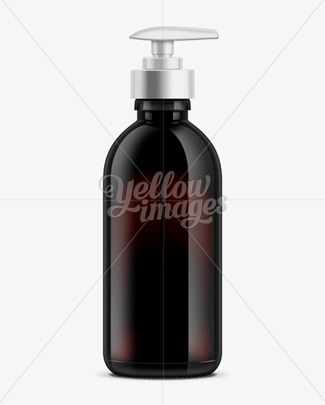 Dark Amber Glass Bottle Mockup