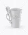 Ceramic Cup With Spoon Mockup