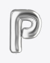 Letter P Foil Balloon Mockup