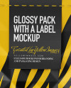 Glossy Package With a Label Mockup - Front View