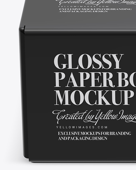 Glossy Box Mockup (High-Angle Shot)