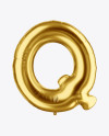 Letter Q Foil Balloon Mockup