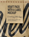 Kraft Package With a Label Mockup - Front View