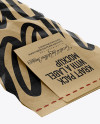 Kraft Package With a Label Mockup - Half Side View (High-Angle Shot)