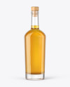 Clear Glass Bottle with Whiskey Mockup