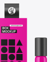 Glossy Cosmetic Roller Bottle w/ Box Mockup