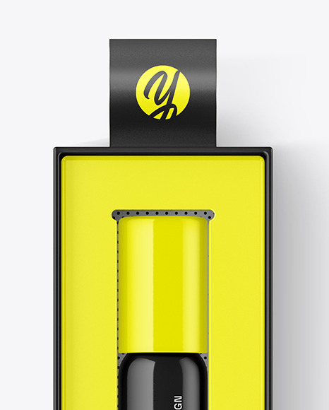 Glossy Cosmetic Roller Bottle In Box Mockup