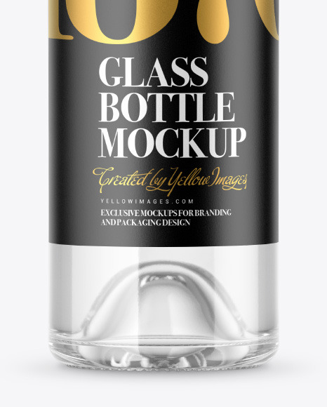 Clear Glass Vodka Bottle Mockup