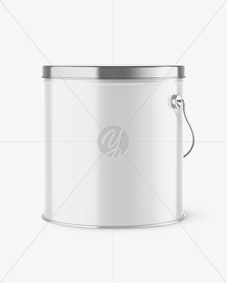 Glossy Popcorn Tin Bucket Mockup