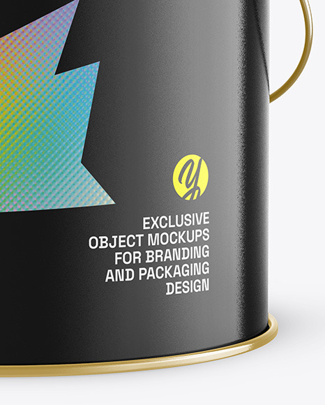 Glossy Popcorn Tin Bucket Mockup