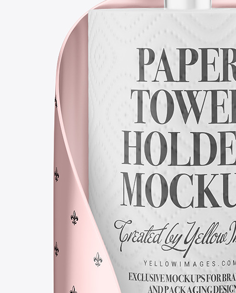 Metallic Paper Towel Holder Mockup