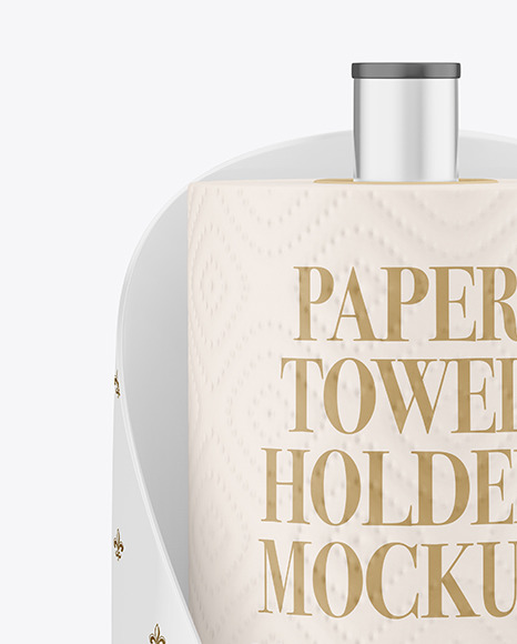 Glossy Paper Towel Holder Mockup