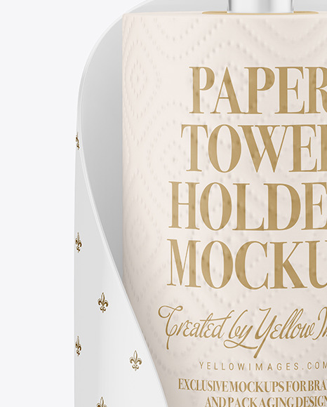 Glossy Paper Towel Holder Mockup