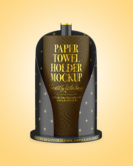 Glossy Paper Towel Holder Mockup