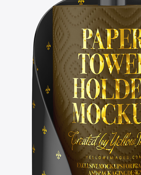 Glossy Paper Towel Holder Mockup