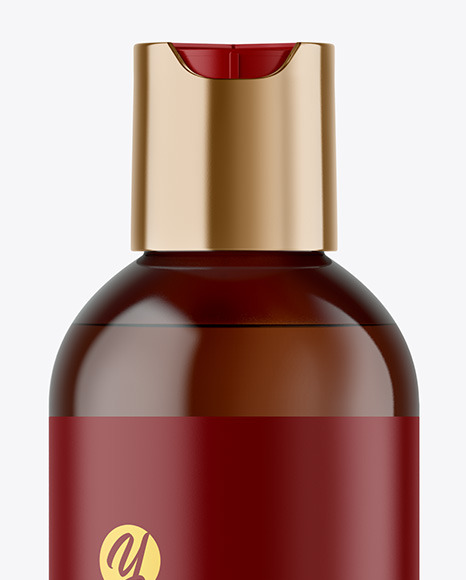 Amber Plastic Cosmetic Bottle Mockup