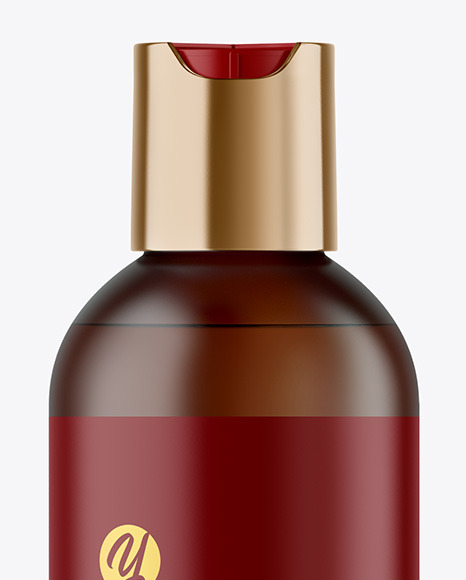 Frosted Amber Cosmetic Bottle Mockup Frosted Amber Cosmetic Bottle Mockup