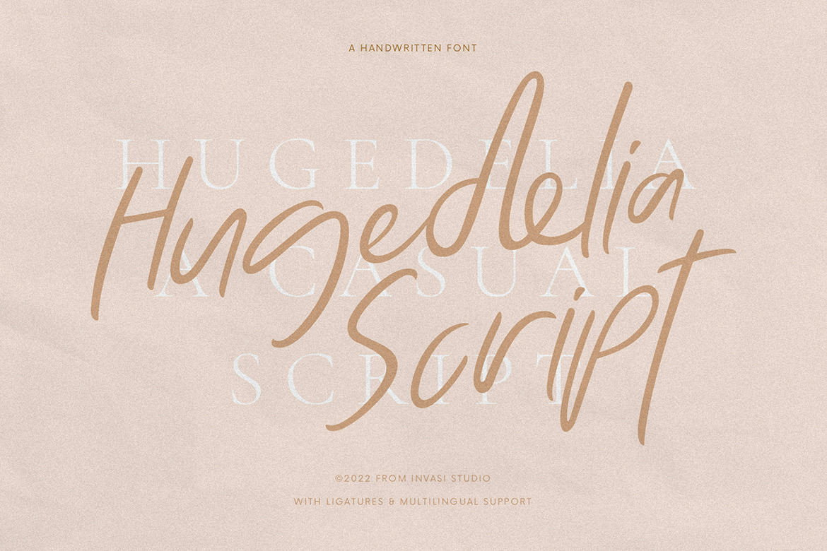 Hugedelia - Warm Script Font Hugedelia - Warm Script Font