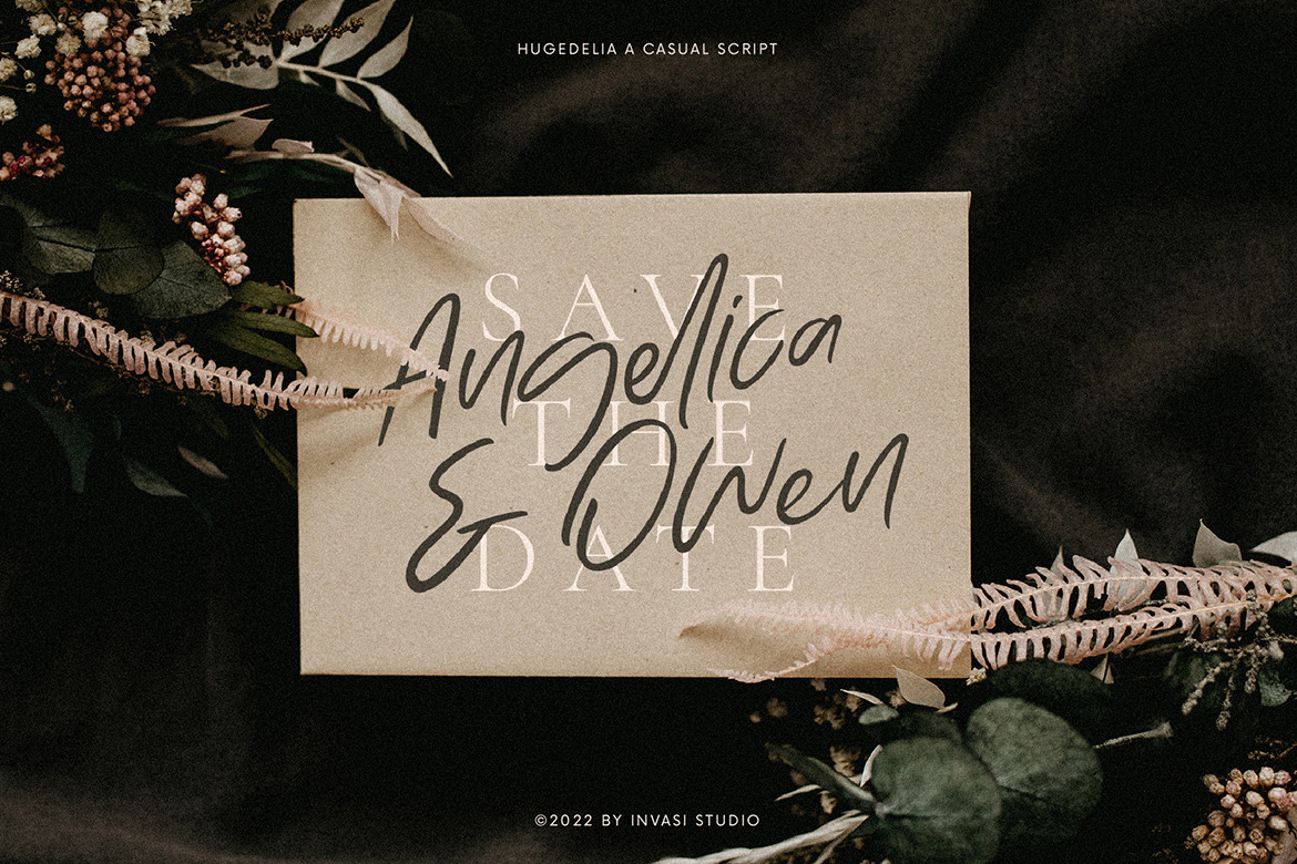 Hugedelia - Warm Script Font Hugedelia - Warm Script Font
