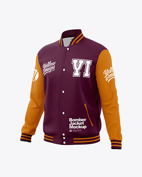 Men's Bomber Jacket Mockup - Half Side View