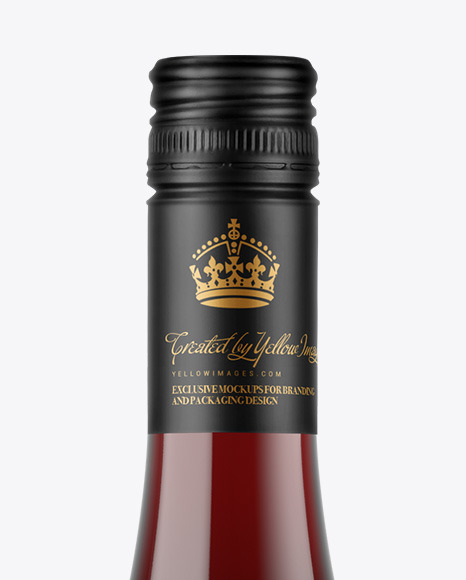 Clear Glass Red Wine Bottle Mockup