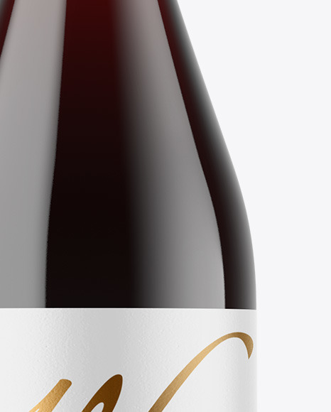 Clear Glass Red Wine Bottle Mockup