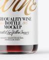 Clear Glass Red Wine Bottle Mockup