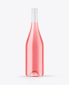 Clear Glass Pink Wine Bottle Mockup