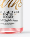 Clear Glass Pink Wine Bottle Mockup