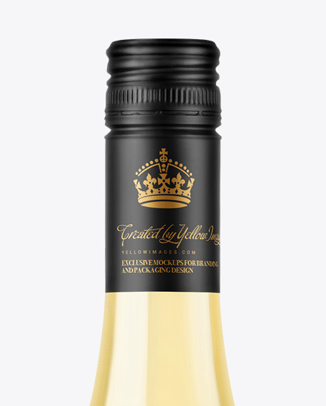 Clear Glass White Wine Bottle Mockup