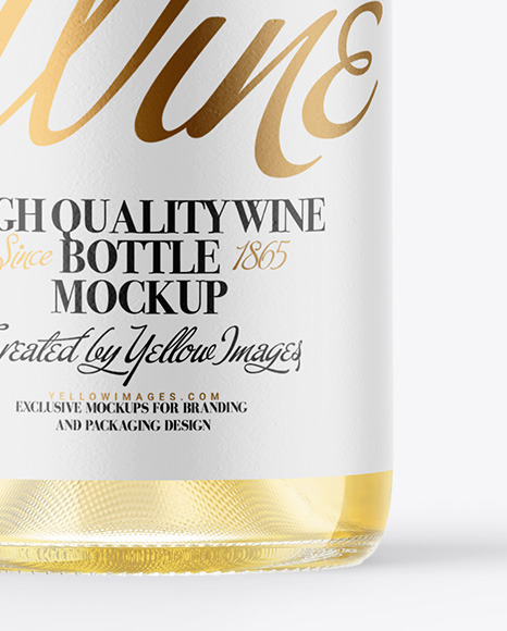 Clear Glass White Wine Bottle Mockup