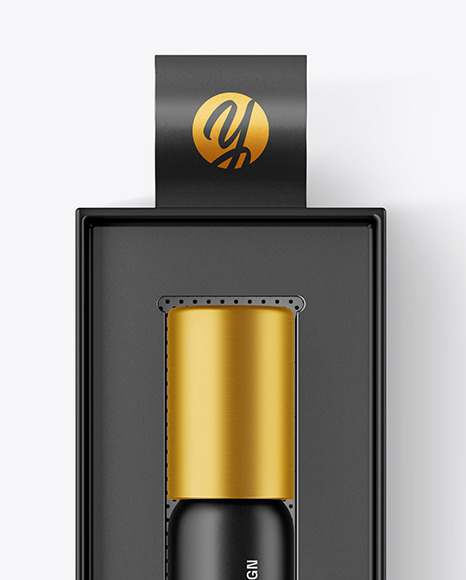 Matte Cosmetic Roller Bottle In Box Mockup