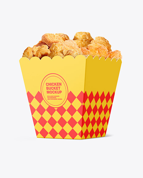 Paper Bucket W/ Chicken Mockup