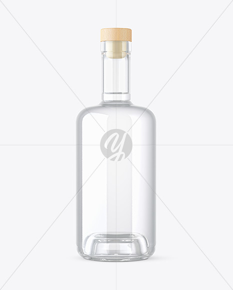 Dry Gin Bottle with Wooden Cap Mockup