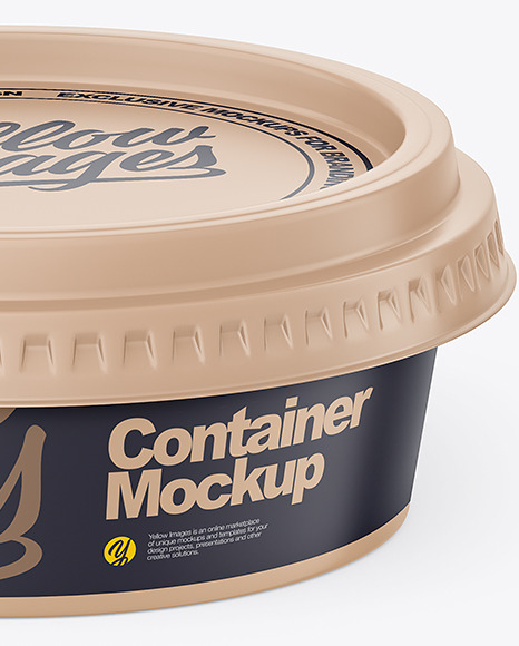 Matte Plastic Round Cup Container Mockup