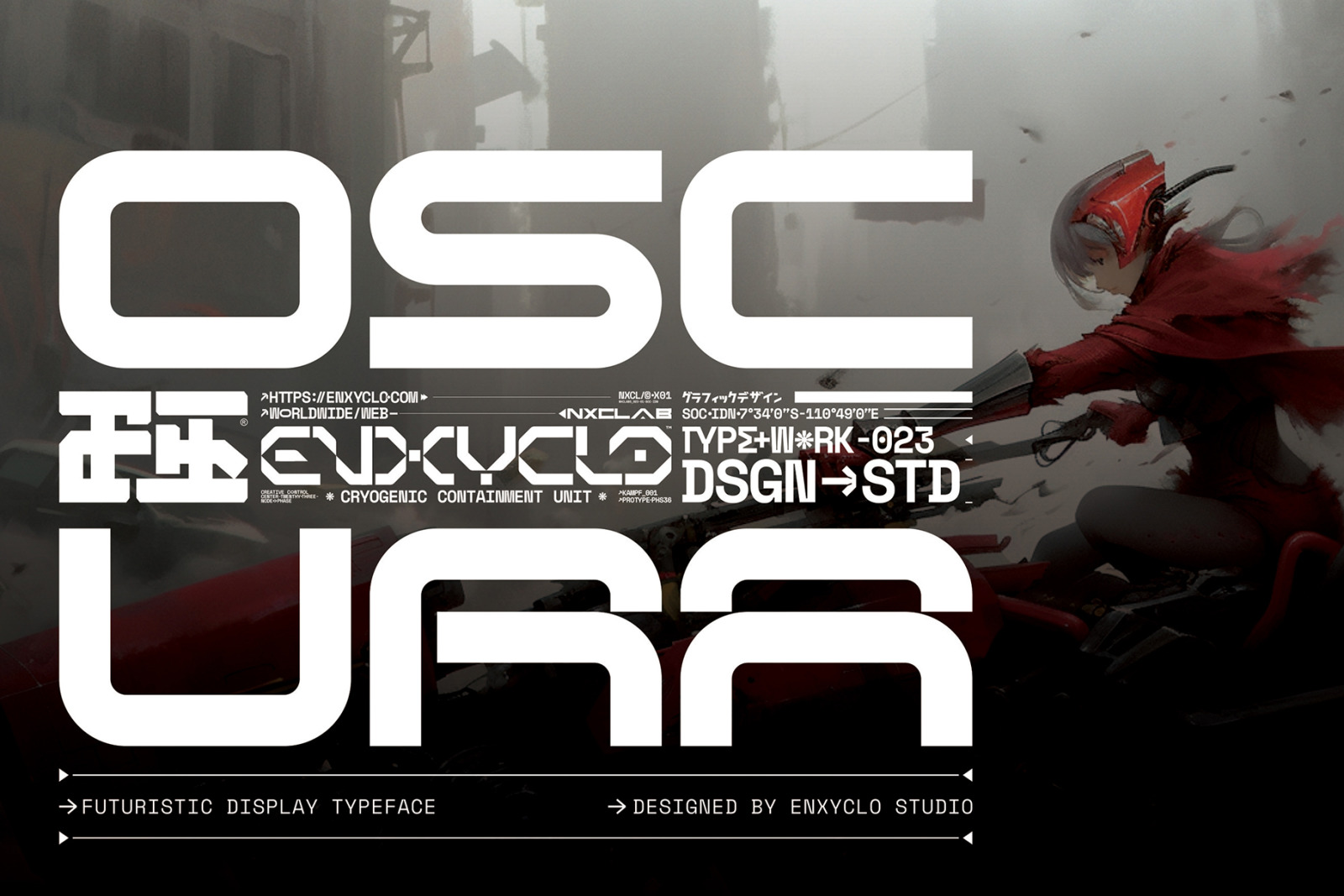 OSCURA - Futuristic Cyberpunk Sci-Fi Modern Display Font