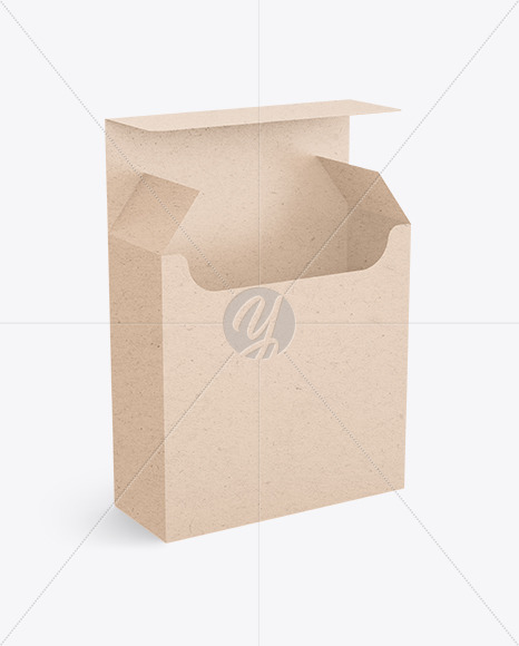 Opened Kraft Paper Box Mockup